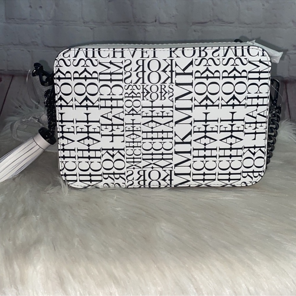Michael Kors Monogram Black and White Crossbody Bag